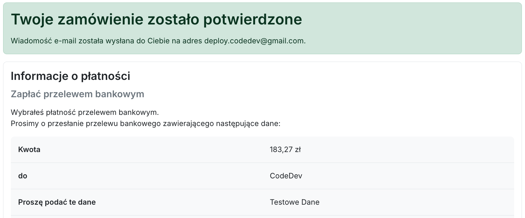 Potwierdzenie zamówienia FO