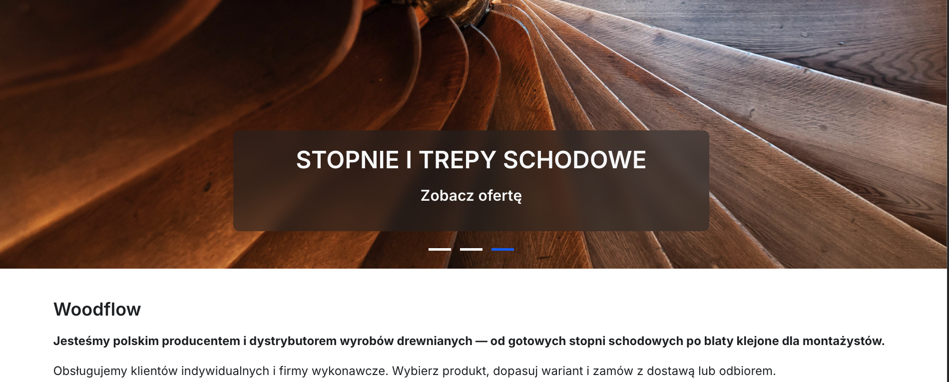 Tekst na stronie głównej FO
