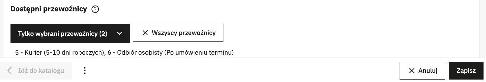 Przypisani przewoźnicy