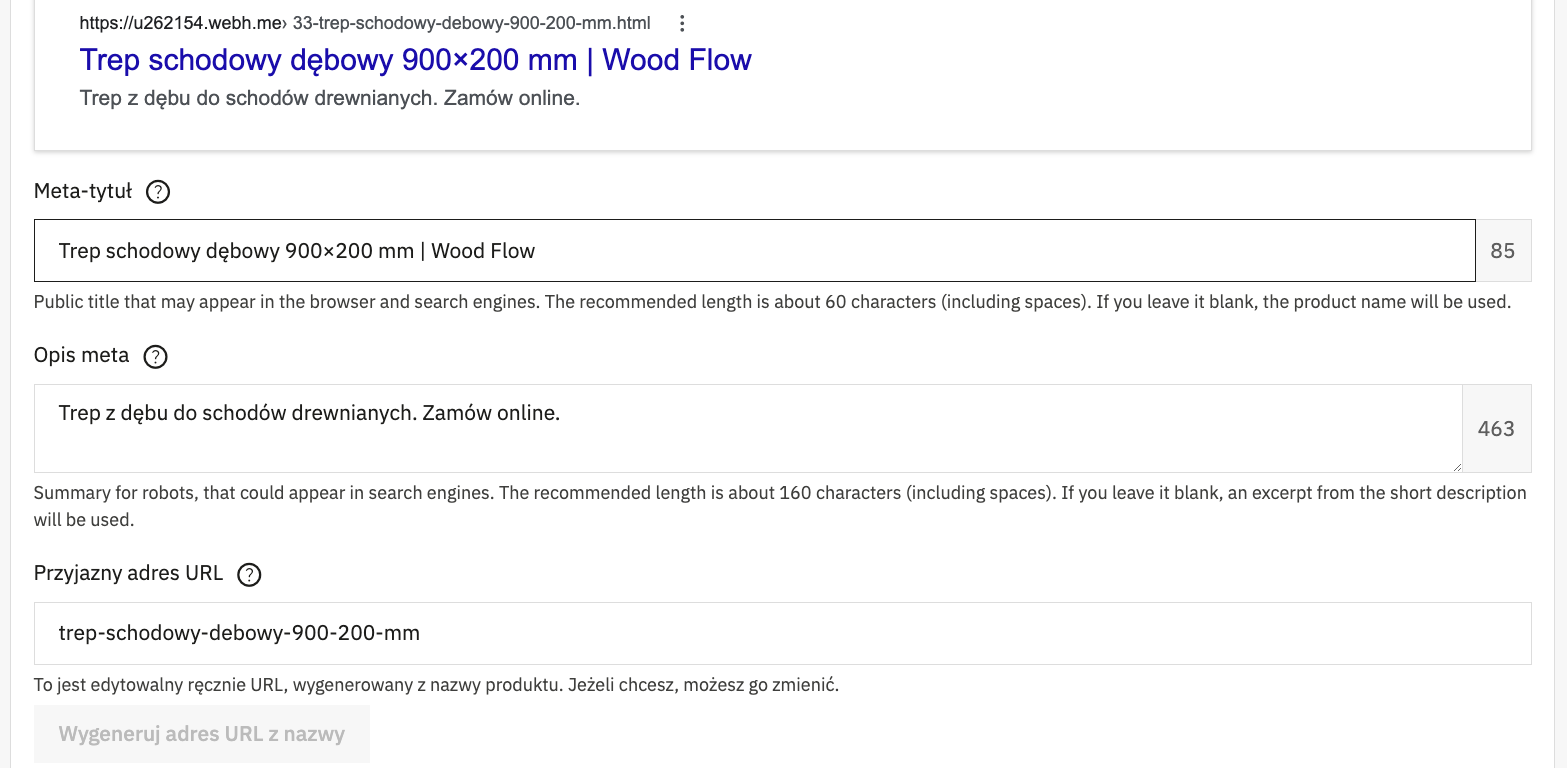 SEO produktu