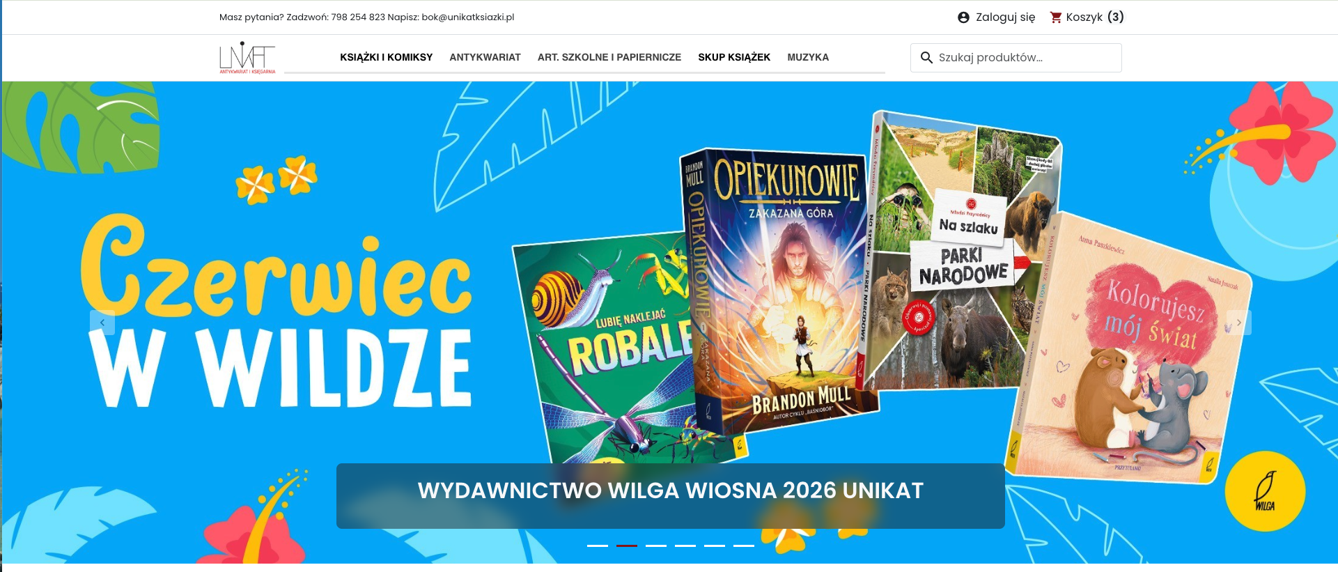 Slider na pełną szerokość strony głównej Unikat po migracji